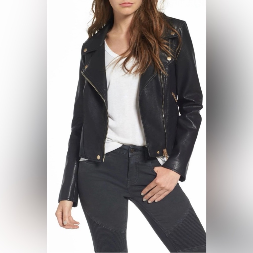 Blank NYC Black Faux Leather Moto Jacket